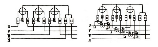 三相电度表的接线图