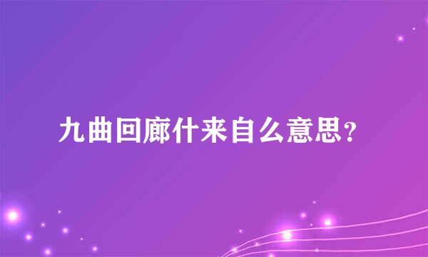 九曲回廊什来自么意思？