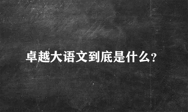 卓越大语文到底是什么？