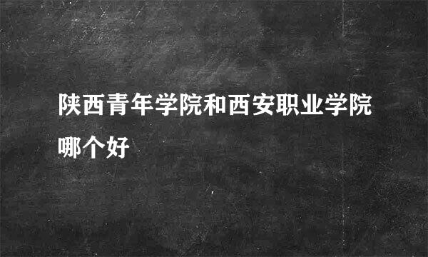 陕西青年学院和西安职业学院哪个好