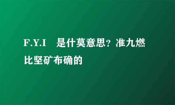 F.Y.I 是什莫意思？准九燃比坚矿布确的