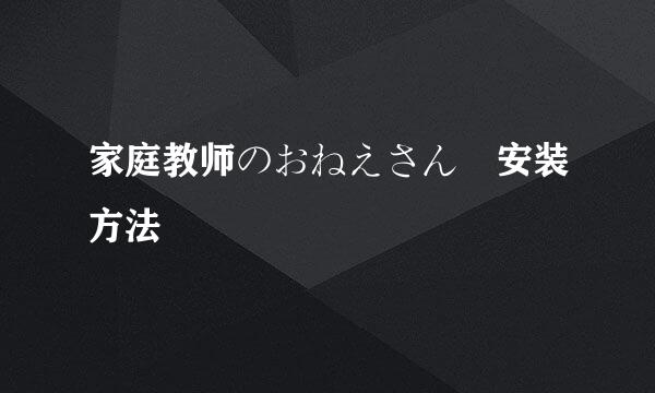 家庭教师のおねえさん 安装方法