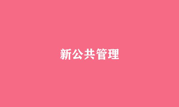 新公共管理