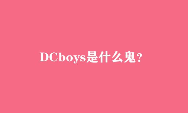 DCboys是什么鬼？