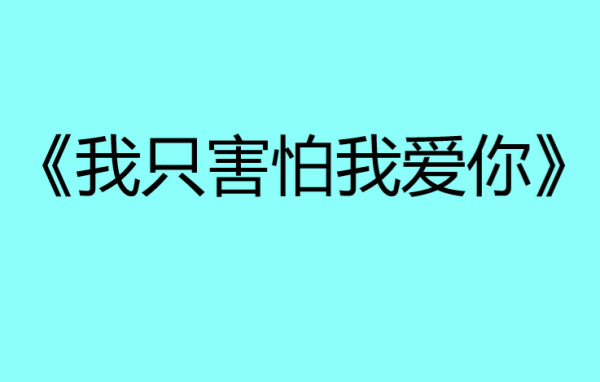 我只害怕我爱你结局