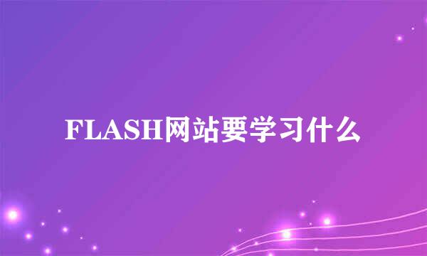 FLASH网站要学习什么