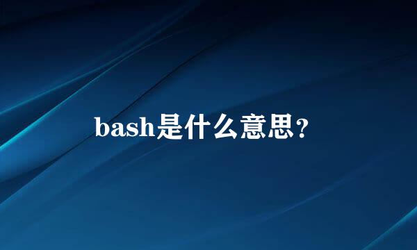 bash是什么意思？