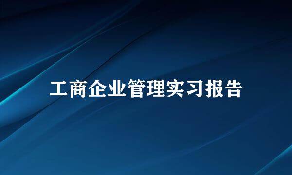 工商企业管理实习报告