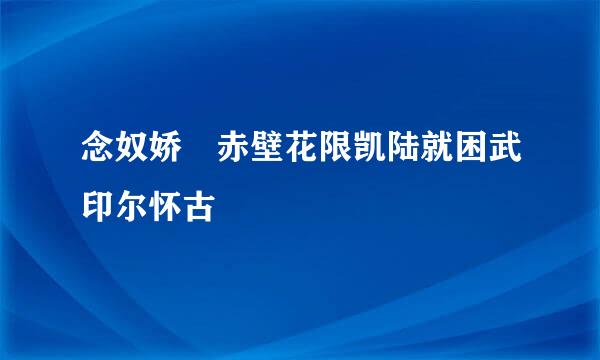 念奴娇 赤壁花限凯陆就困武印尔怀古