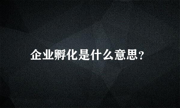 企业孵化是什么意思？