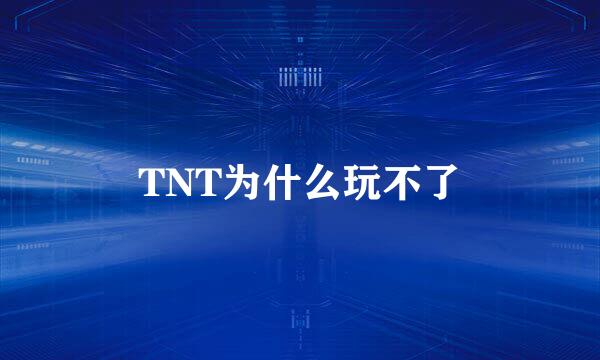 TNT为什么玩不了