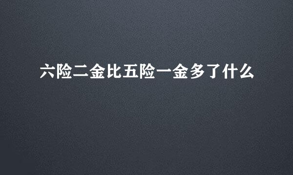 六险二金比五险一金多了什么