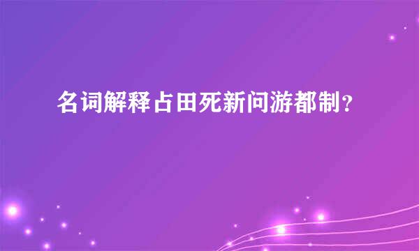 名词解释占田死新问游都制？