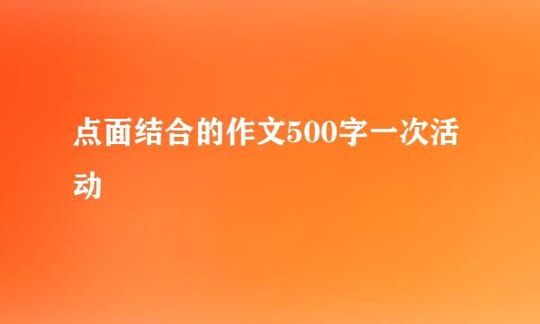 点面结合的作文500字一次活动