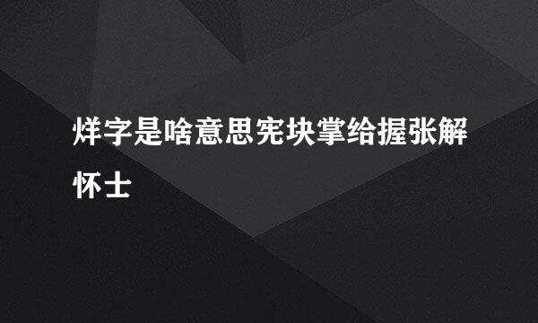 烊字是啥意思宪块掌给握张解怀士