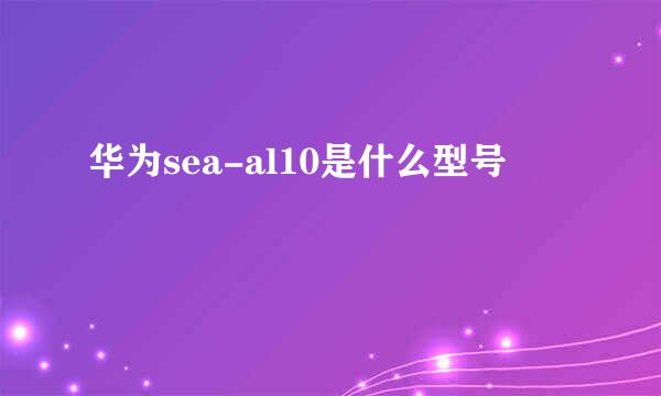 华为sea-al10是什么型号