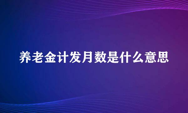 养老金计发月数是什么意思