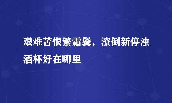 艰难苦恨繁霜鬓，潦倒新停浊酒杯好在哪里