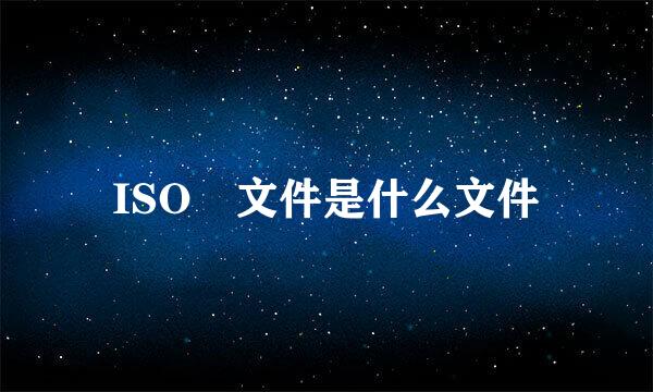 ISO 文件是什么文件