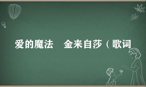 爱的魔法 金来自莎（歌词