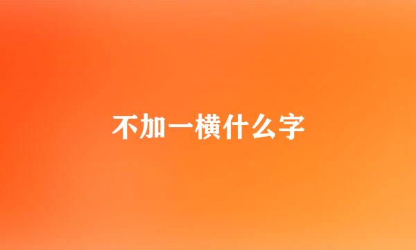 不加一横什么字