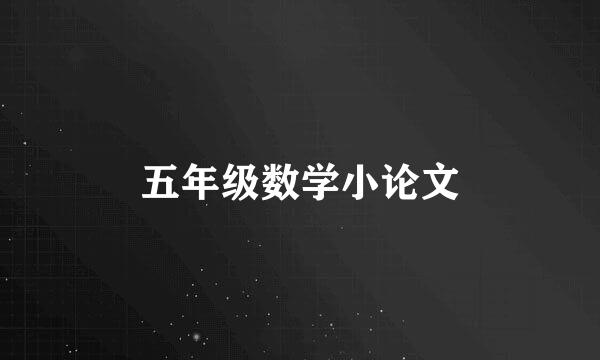 五年级数学小论文