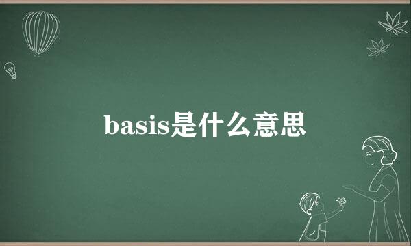 basis是什么意思