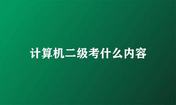 计算机二级考什么内容