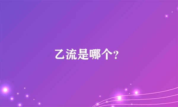 乙流是哪个？