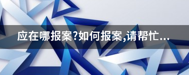 应在哪报案?如何报案,请帮忙说明详细报案过程.多谢,多谢!