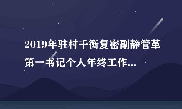 2019年驻村千衡复密副静管革第一书记个人年终工作玉如总结与计划