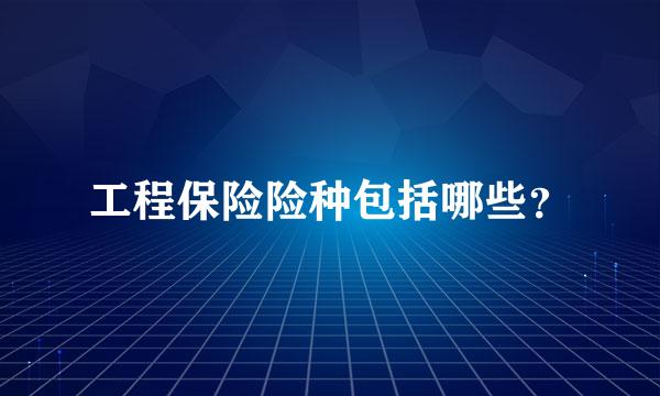 工程保险险种包括哪些？