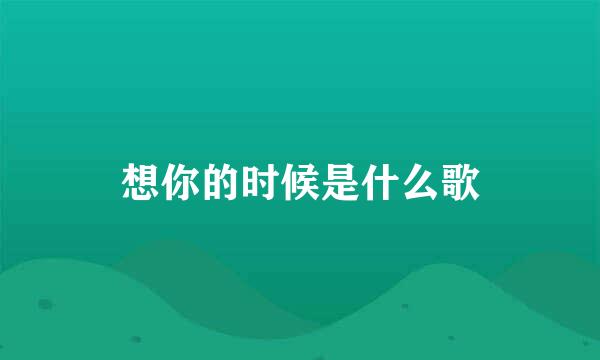 想你的时候是什么歌