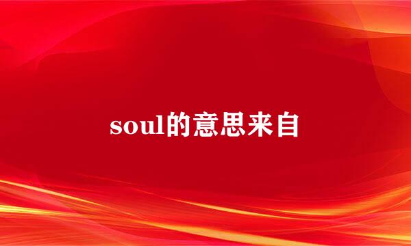 soul的意思来自