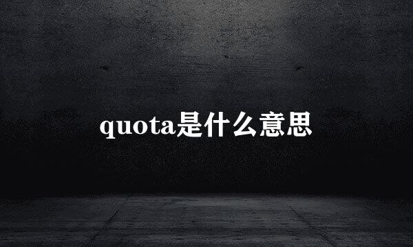 quota是什么意思