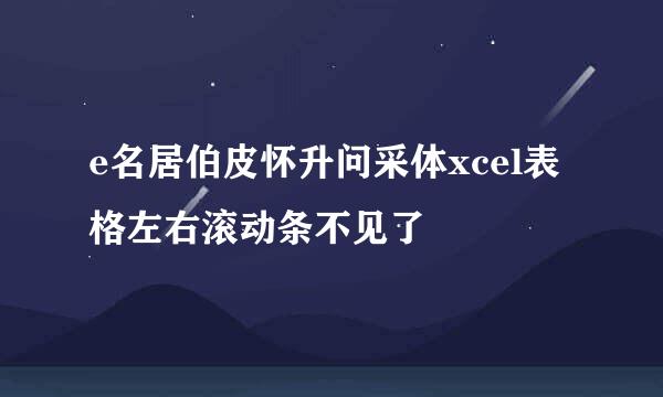 e名居伯皮怀升问采体xcel表格左右滚动条不见了