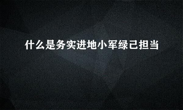 什么是务实进地小军绿己担当