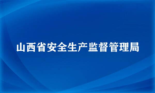 山西省安全生产监督管理局