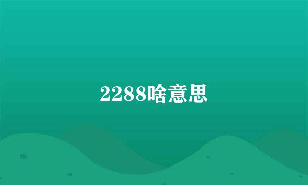 2288啥意思