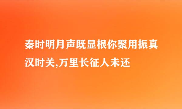 秦时明月声既显根你聚用振真汉时关,万里长征人未还