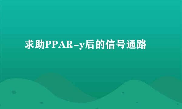 求助PPAR-y后的信号通路