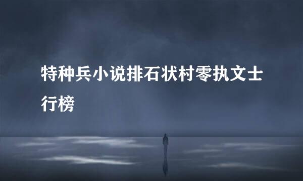 特种兵小说排石状村零执文士行榜