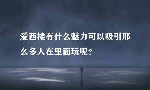 爱西楼有什么魅力可以吸引那么多人在里面玩呢？