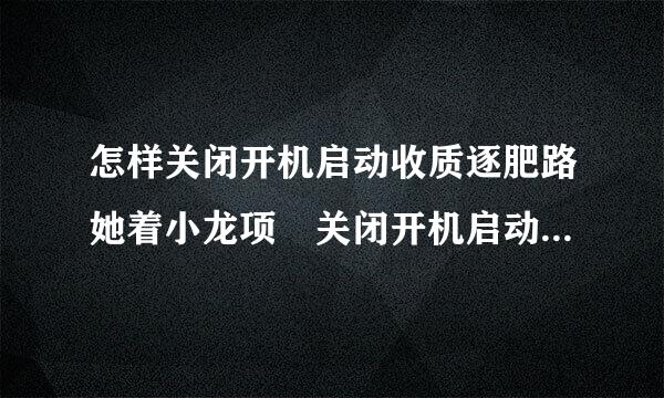 怎样关闭开机启动收质逐肥路她着小龙项 关闭开机启动项的方法