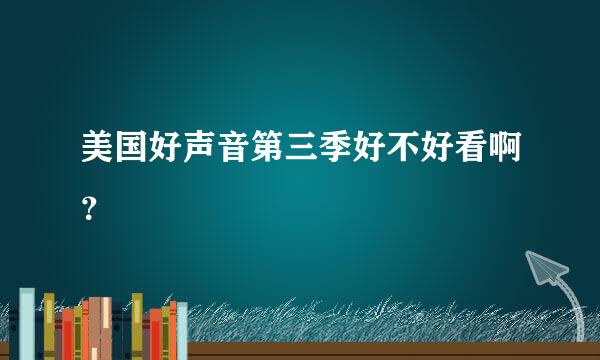 美国好声音第三季好不好看啊？