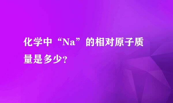 化学中“Na”的相对原子质量是多少？