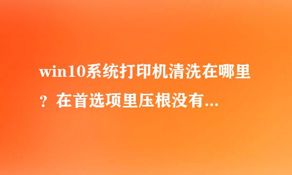 win10系统打印机清洗在哪里？在首选项里压根没有维护这一选项