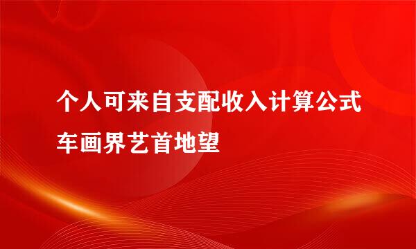 个人可来自支配收入计算公式车画界艺首地望