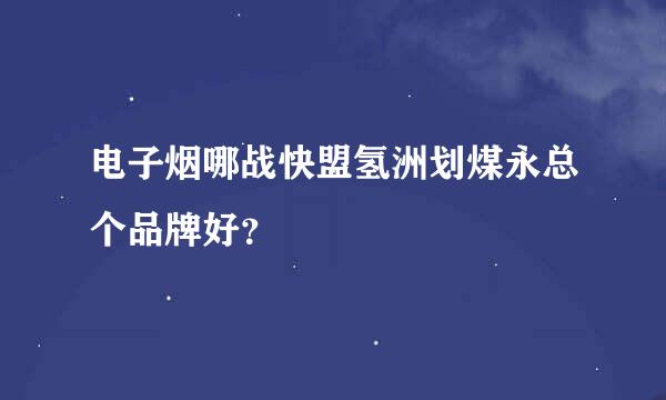 电子烟哪战快盟氢洲划煤永总个品牌好？