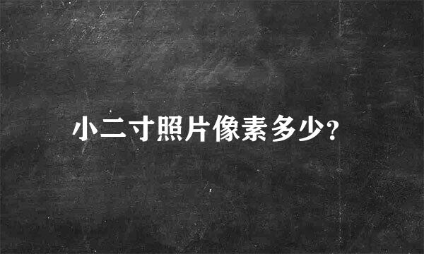 小二寸照片像素多少？